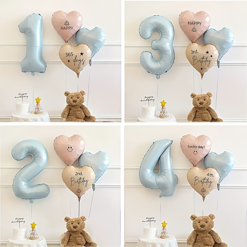 Baby Products Moisturizer - 4Pcs Baby Blue Number Birthday Balloons