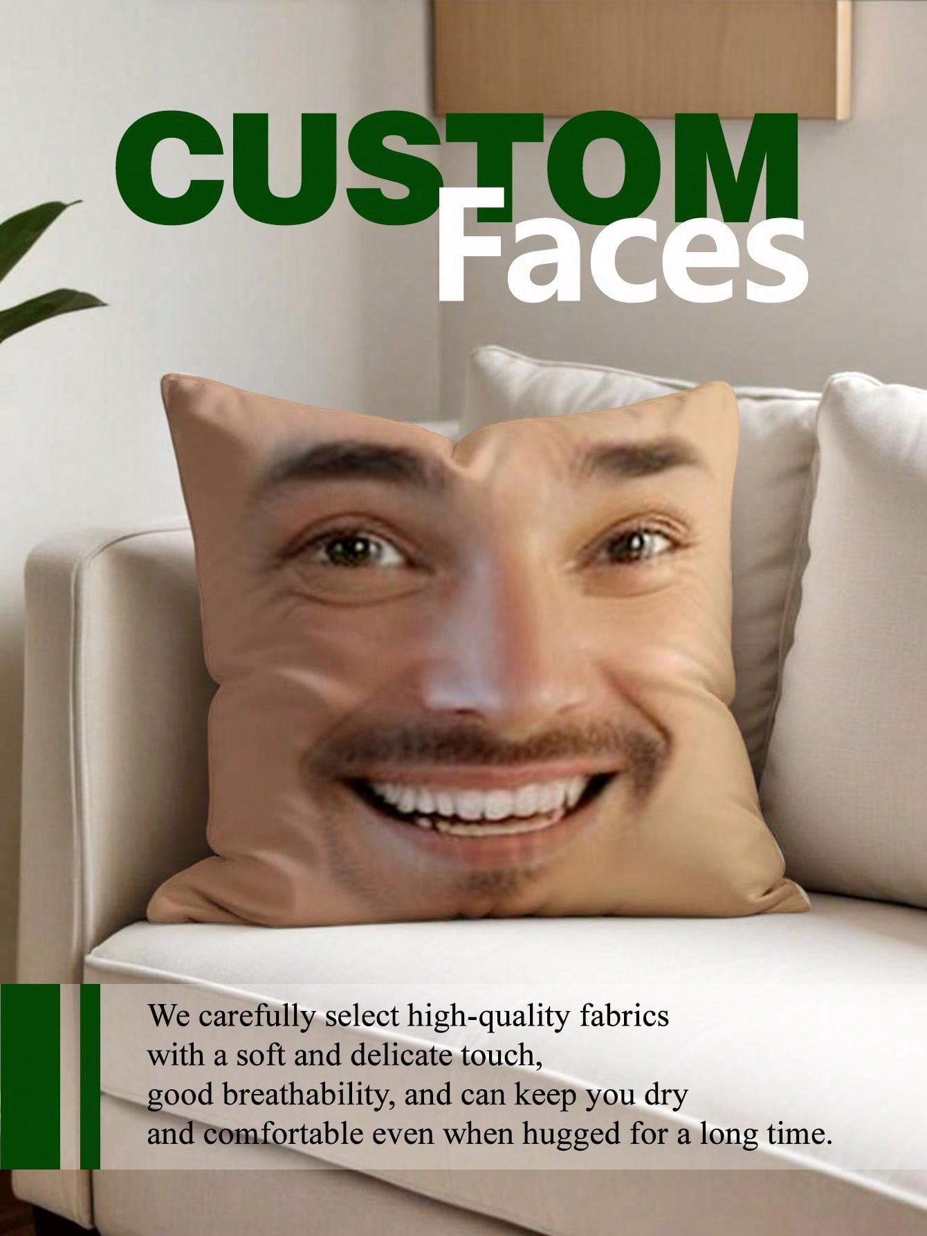 1pc Custom Face Square Pillow  - đánh giá và giá Baby Products Decoration