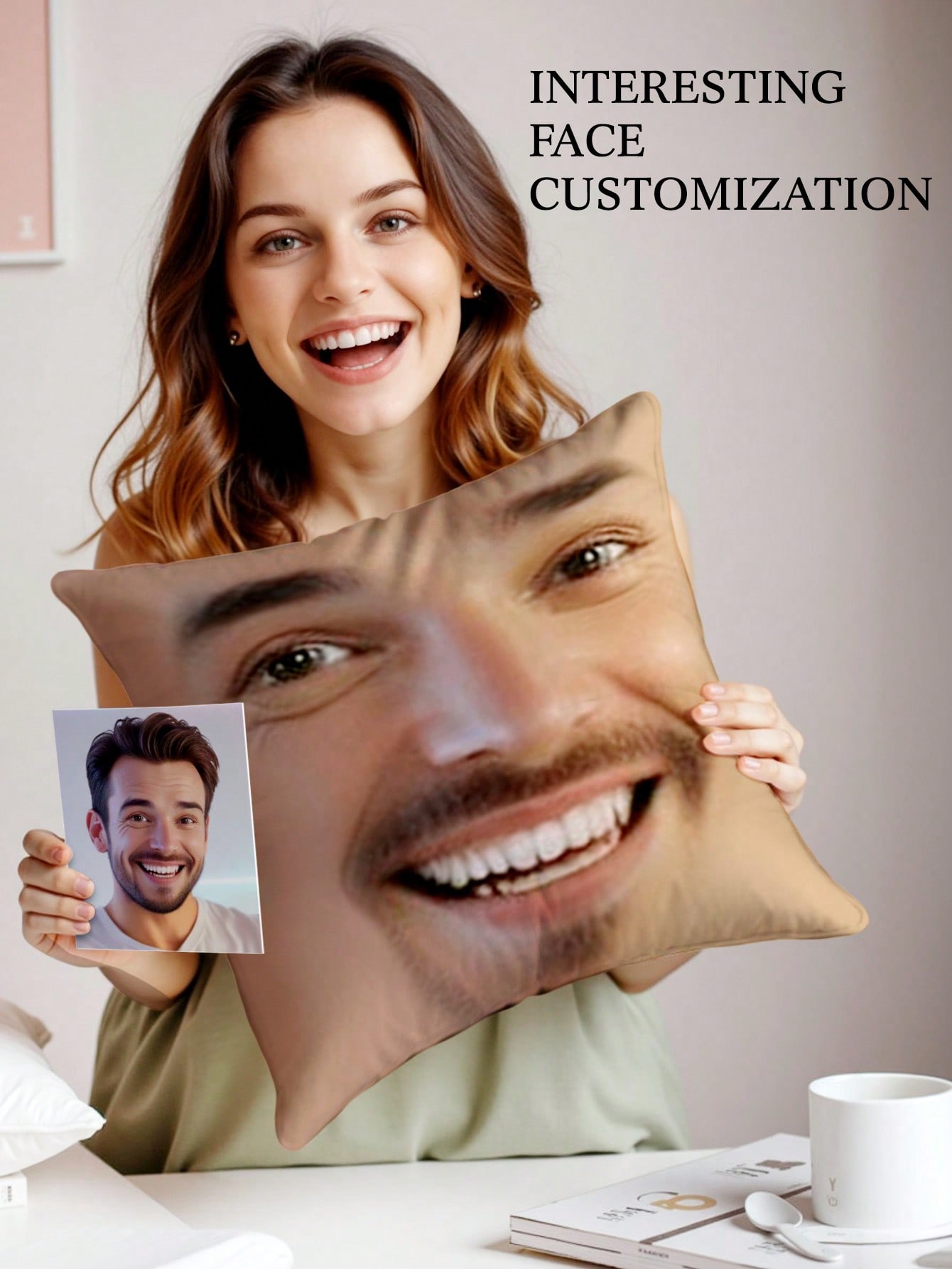 1pc Custom Face Square Pillow  - đánh giá và giá Baby Products Decoration