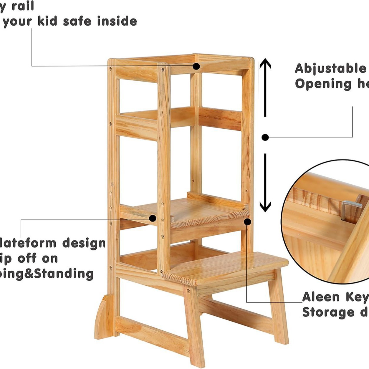 Adjustable Height Ladder Stool - đánh giá và giá Toddler Learning Tower