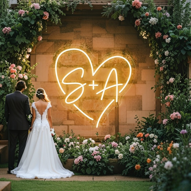 Custom Initials Heart LED Neon - đánh giá và giá Baby Products Decoration