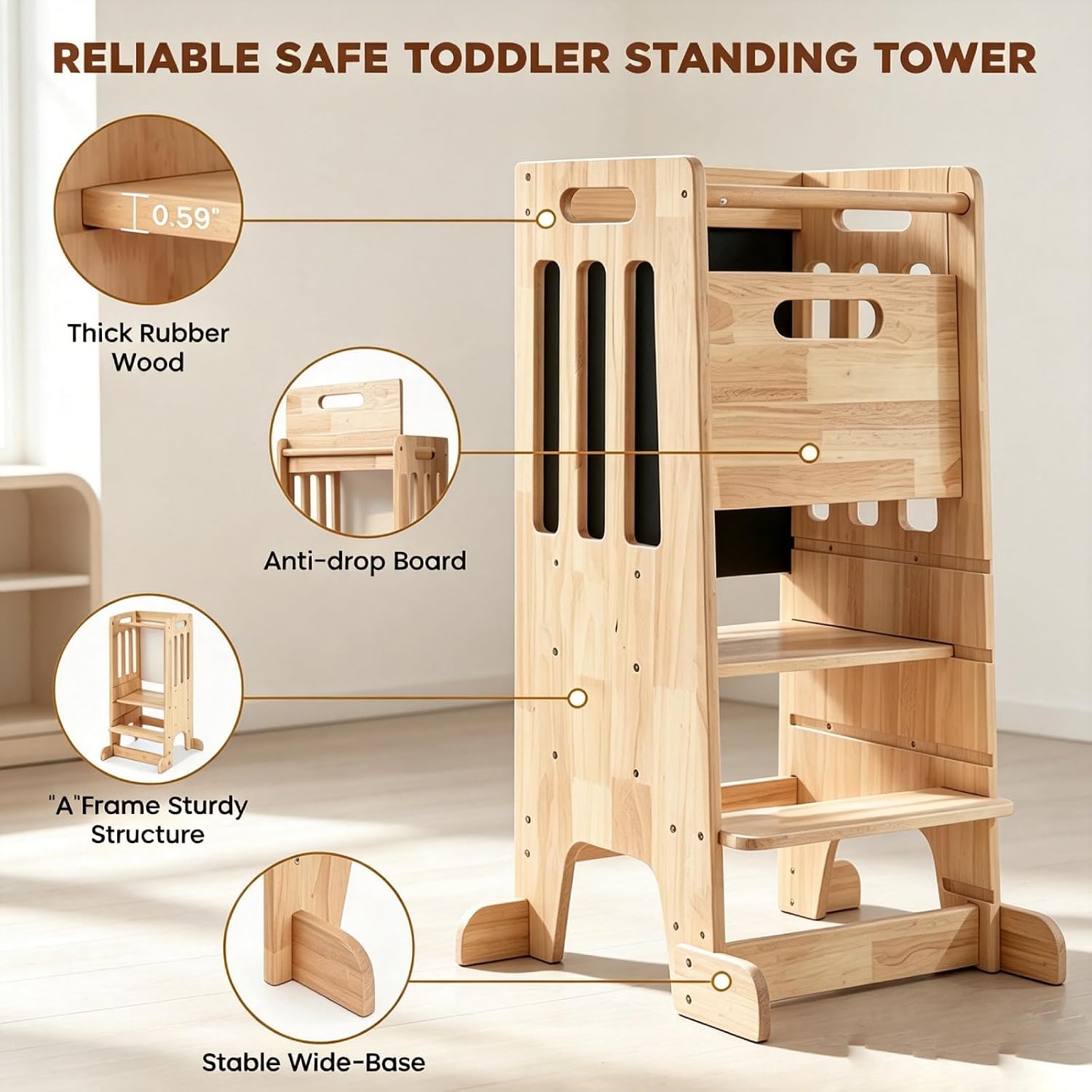Toddler Standing Tower,Wooden  - đánh giá và giá Toddler Learning Tower