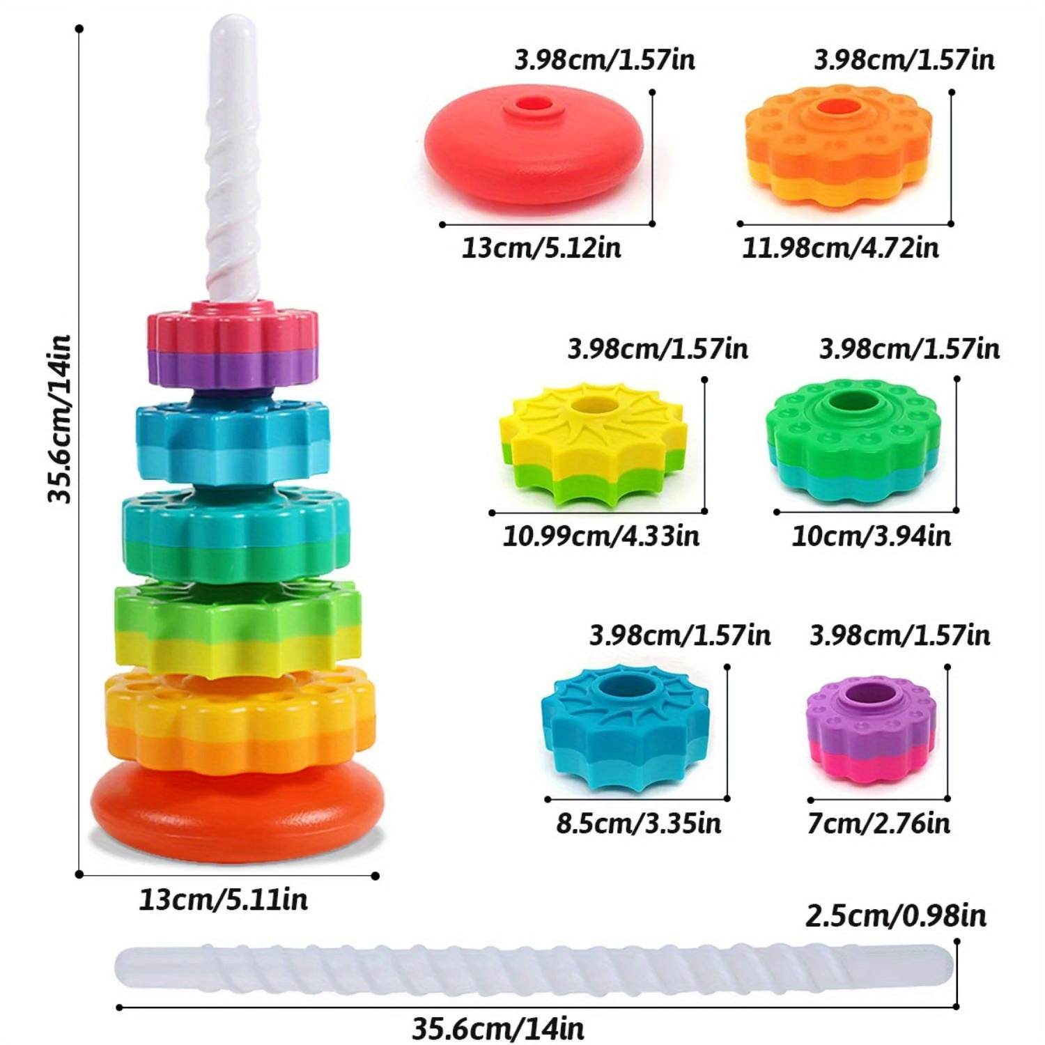 Rotating Rainbow Tower Stack & - đánh giá và giá Toddler Learning Tower